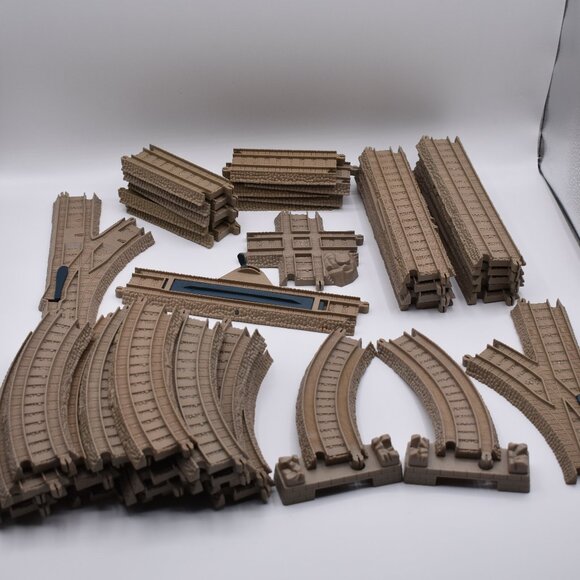 Thomas Friends Trackmaster Plastic Tracks Straight Curved Switch Slop Bundle 40 - Picture 2 of 13